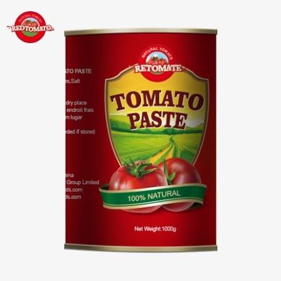 Fabricante de pasta de tomate enlatada de alta qualidade de 1000 g, oferecendo serviços OEM