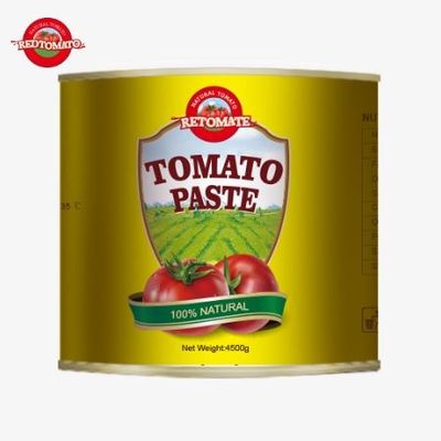 Novidade para 2024: Introdução de 4,5 kg de pasta de tomate orgânica asséptica fácil de abrir com 28-30% de concentração dupla de Brix