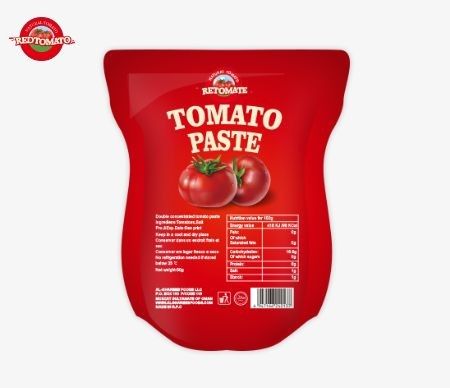 Saquete de pasta de tomate 50g 56g 70g Saquete de pasta de tomate em pé Grátis Sem aditivos 100 Pureza para cozinhar