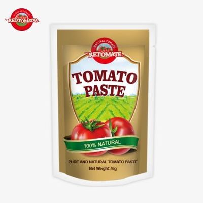 Boa Qualidade Personalizada Duplo Concentrado Flat And Standup Saquete Orgânico Pasta de Tomate 70g