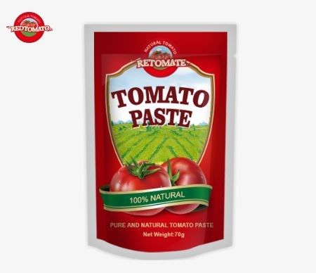 Bolsas de pasta de tomate premium de 70 g duplo concentrado em design plano e em pé