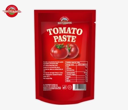 Embalagens de bolsas de 70g para embalagens de pasta de molho de tomate