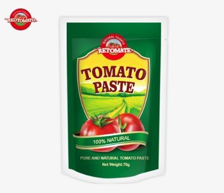Bolsas de tomate de 70g personalizadas são ideais para embalagens de alimentos com impressão personalizada