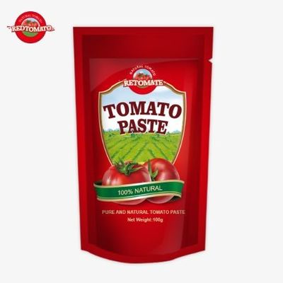 Boa Qualidade China Fábrica 100g Em Stand Up Sachet Tomate Pasta