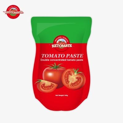 140g Saquete de pasta de tomate doce e azedo, disponível em 22% a 30% de pureza