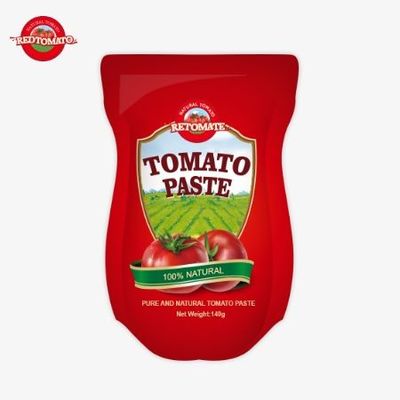 140 g saco de pasta de tomate doce e azedo, com uma pureza que varia de 22% a 30%