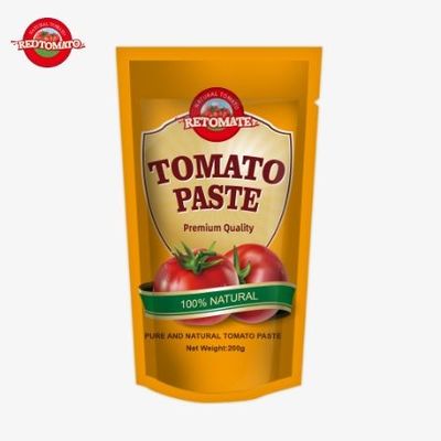 Certificação da FDA para 200g de pasta de tomate tripla concentrada em saquinhos de pé