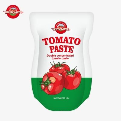 A pasta de tomate em sachet de 210g atende às normas de produção ISO HACCP BRC e FDA
