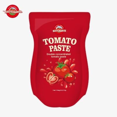 O saco de pasta de tomate de 210g atende às normas de produção ISO HACCP BRC e FDA