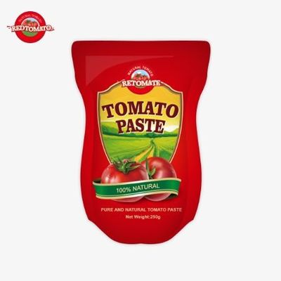 Este saco contém 250g de pasta de tomate doce e picante com uma pureza que varia de 30% a 100%