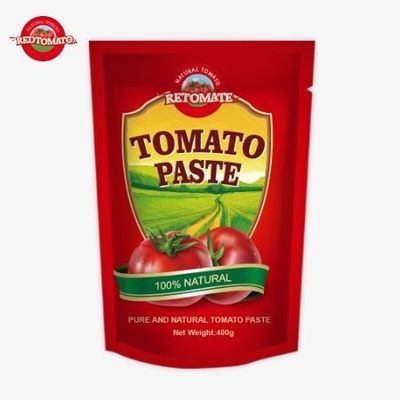 400g de pasta de tomate em sachet de pé conveniente saboroso e pureza variando de 30% a 100%