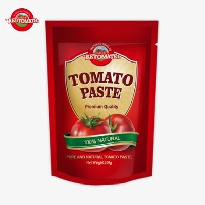 O saco de pasta de tomate de 500g proporciona uma embalagem conveniente e um sabor delicioso
