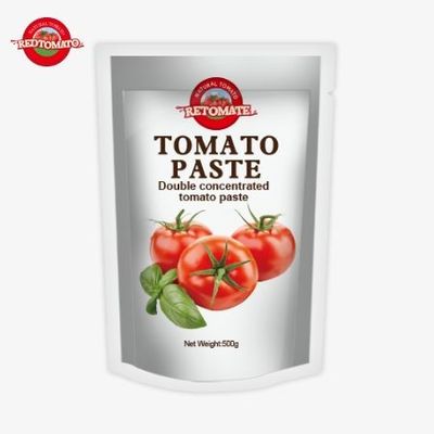 O saco de pasta de tomate de 500g proporciona uma embalagem conveniente e um sabor delicioso
