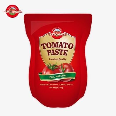 1100g Saquete de pasta de tomate em pé atende às normas ISO HACCP e BRC para conformidade com os preços de fábrica