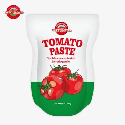 O saco de pasta de tomate de 1100g cumpre com os padrões ISO, HACCP e BRC para preços de fábrica
