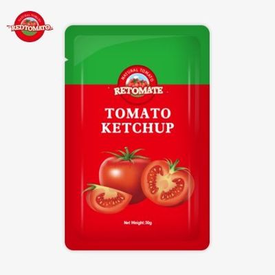 OEM 50g Sachet Ketchup oferece conveniente fácil de usar embalagem para preço de fábrica