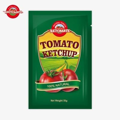 Bolsas de ketchup de 50g da China, certificadas pela ISO, HACCP e FDA, disponíveis a preços de fábrica