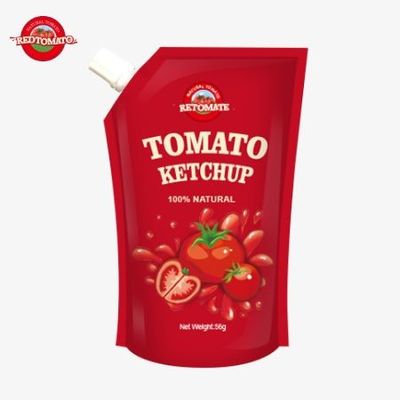 Certificado ISO 56g Sachet Ketchup sabor natural puro atende às normas internacionais de produção