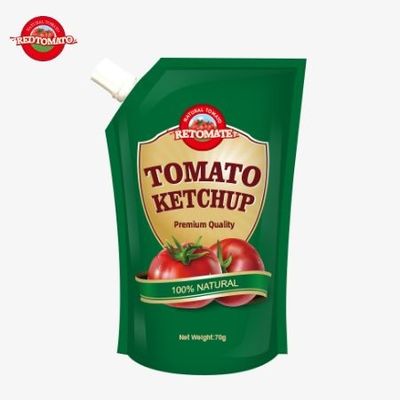 Oferecemos saquetes de ketchup de 70 gramas que atendem aos padrões internacionais a preços de fábrica
