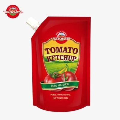 OEM 200g Sachet Ketchup com sabor natural puro, perfeito para a China preço da fábrica