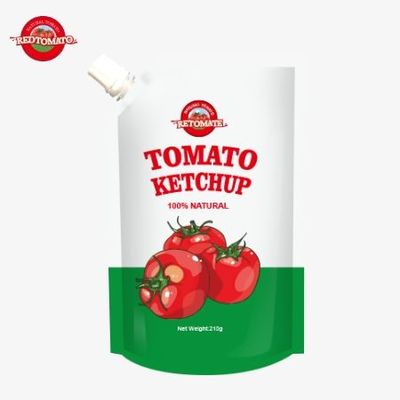 Fabrica de produção de sacolas de 210g de ketchup com sabor natural puro