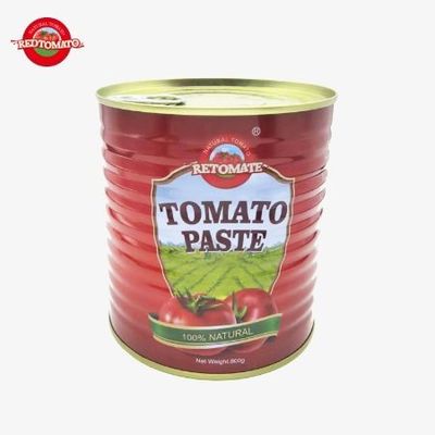 Pasta de tomate en conserva Retomate Own Brand 800g Brix 28-30% Fornecer design de marca e embalagem