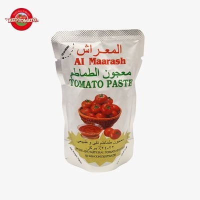 Sache de 70g de Concentrado de Tomate Stand Up para Nível Brix de 22–24% Fornecer Marca e Design de Embalagem