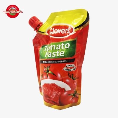 Dentes de alho 340g Saquete de tomate, pasta de tomate duplo concentrado, Brix 28-30%, personalizável com a mesma qualidade