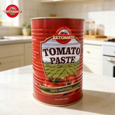Pasta de tomate RETOMATE de alta qualidade com embalagem a granel de 4500g, 28-30 Brix, Tipo de Embalagem