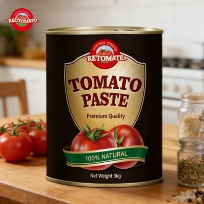 Pasta de tomate enlatada de 3 kg para exportação | Compatível com os padrões ISO HACCP BRC e FDA