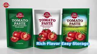 Fornecimento de fábrica Pasta de tomate 500g Sachê Stand Up Pacote Conveniente Sabor Rico